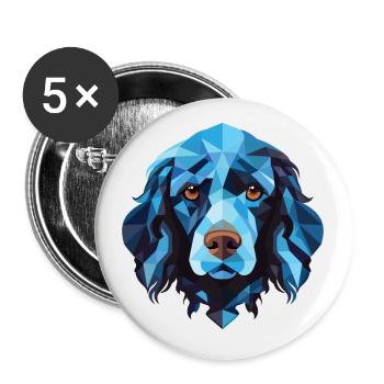 Blue Picardy Spaniel Dog Breed Colorful Watercolor - Buttons small 1''/25 mm (5-pack) - white - Front