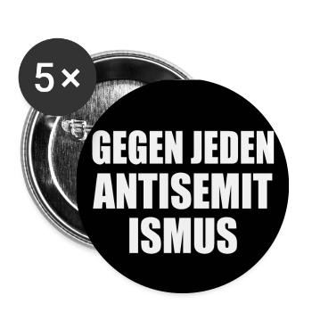 Gegen jeden antisemitismus - Buttons klein 25 mm (5er Pack) - Weiß - Vorne