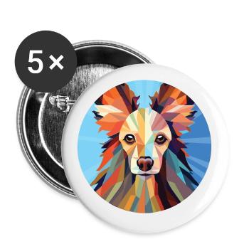 Chinesische Schopfhunderasse Aquarell-Illustration - Buttons klein 25 mm (5er Pack) - Weiß - Vorne