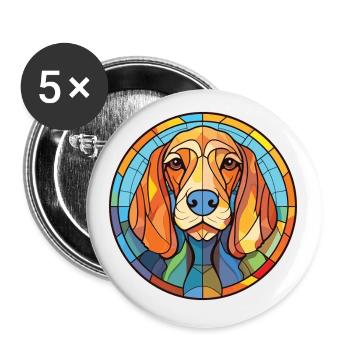 Bouviers Des Flandre Race De Chien Aquarelle Colorée - Lot de 5 petits badges (25 mm) - blanc - Devant