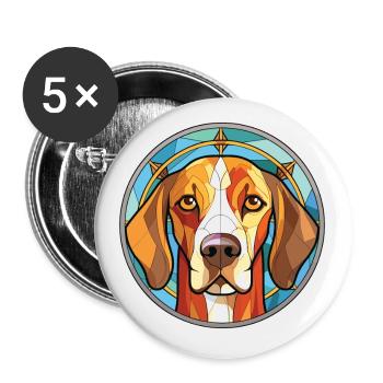 Gordon Setter chien race aquarelle Illustration - Lot de 5 petits badges (25 mm) - blanc - Devant