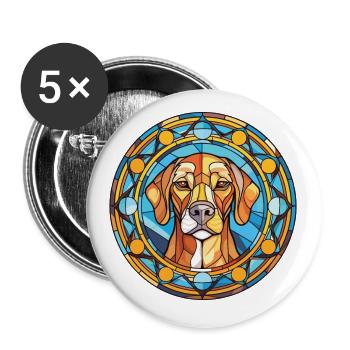 Cordoba Fighting Dog Breed Watercolor Illustration - Buttons small 1''/25 mm (5-pack) - white - Front