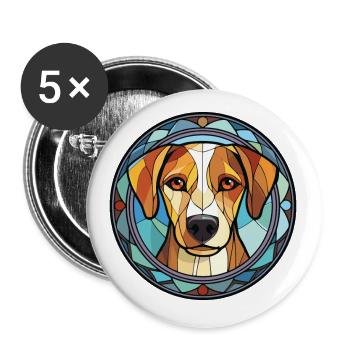 Kretische Hunderasse Aquarell-Illustration - Buttons klein 25 mm (5er Pack) - Weiß - Vorne