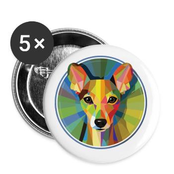 Italian Greyhound Dog Breed Colorful Watercolor - Buttons small 1''/25 mm (5-pack) - white - Front