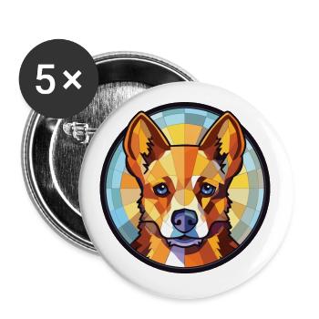 Lancashire Heeler Dog Breed Colorful Watercolor - Buttons small 1''/25 mm (5-pack) - white - Front