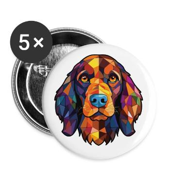 Picardie Spaniel Hunderasse Aquarell Illustration - Buttons klein 25 mm (5er Pack) - Weiß - Vorne