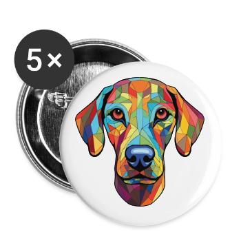 Sloughi Hunderasse bunte Aquarell-Illustration - Buttons klein 25 mm (5er Pack) - Weiß - Vorne