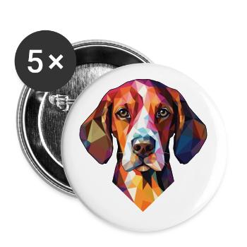 Tiroler Bracke Hunderasse Aquarell Illustration - Buttons klein 25 mm (5er Pack) - Weiß - Vorne