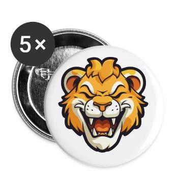 Liger Hybrid-Löwe Tiger Katze Karikatur Aquarell Kunst - Buttons klein 25 mm (5er Pack) - Weiß - Vorne
