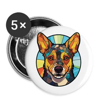 Lancashire Heeler Dog Breed Colorful Watercolor - Buttons small 1''/25 mm (5-pack) - white - Front
