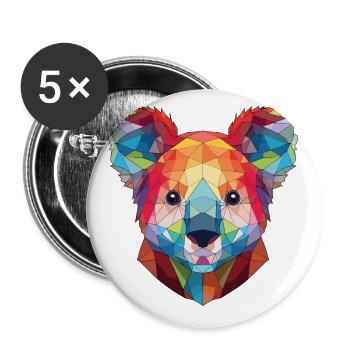Koala buntes Aquarell Tier Haustier Illustration - Buttons klein 25 mm (5er Pack) - Weiß - Vorne