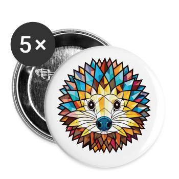 Igel Buntes Aquarell Tier Illustration - Buttons klein 25 mm (5er Pack) - Weiß - Vorne
