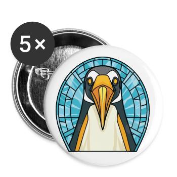Pinguin bunte Aquarell-Tier-Illustration - Buttons klein 25 mm (5er Pack) - Weiß - Vorne