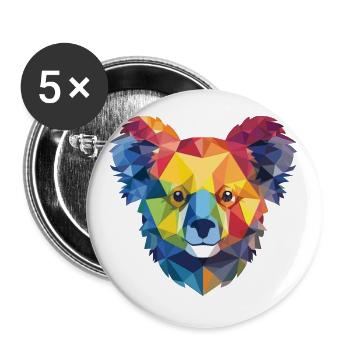 Koala buntes Aquarell Tier Haustier Illustration - Buttons klein 25 mm (5er Pack) - Weiß - Vorne