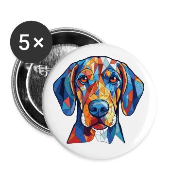 American Blue Gascogne Hund Rasse Aquarell - Buttons klein 25 mm (5er Pack) - Weiß - Vorne