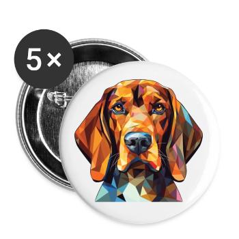 Amerikanisch Englisch Coonhound Hunderasse Aquarell - Buttons klein 25 mm (5er Pack) - Weiß - Vorne