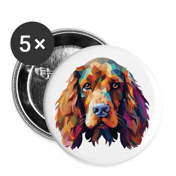 American Cocker Spaniel chien race aquarelle verre - Lot de 5 petits badges (25 mm) - blanc - Devant