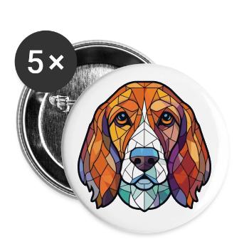 Bosnischer grobhaariger Jagdhund Hunderasse Aquarell - Buttons klein 25 mm (5er Pack) - Weiß - Vorne
