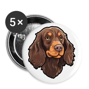 Boykin Épagneul Chien Race Cartoon Kawaii Illustrati - Lot de 5 petits badges (25 mm) - blanc - Devant