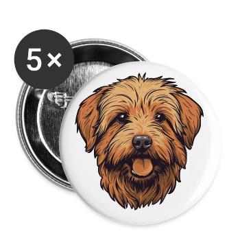 Norfolk Terrier Dog Breed Cartoon Kawaii Illustrat - Buttons small 1''/25 mm (5-pack) - white - Front