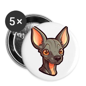 Inca Hairless Dog Breed Cartoon Kawaii Illustratio - Buttons small 1''/25 mm (5-pack) - white - Front