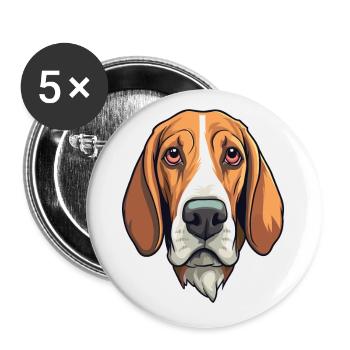 Estonien chien courant race chien dessin animé kawaii illustrati - Lot de 5 petits badges (25 mm) - blanc - Devant