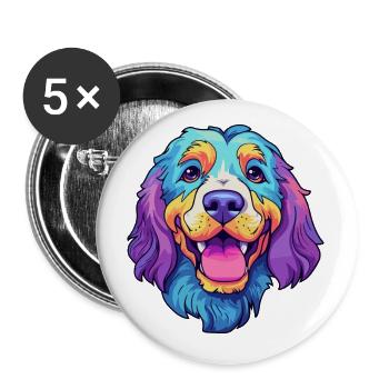 Drentsche Patrijshond Dog Breed Cartoon Kawaii Ill - Buttons small 1''/25 mm (5-pack) - white - Front