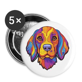 Deutsche Bracke Hunderasse Cartoon Kawaii Illustrat - Buttons klein 25 mm (5er Pack) - Weiß - Vorne