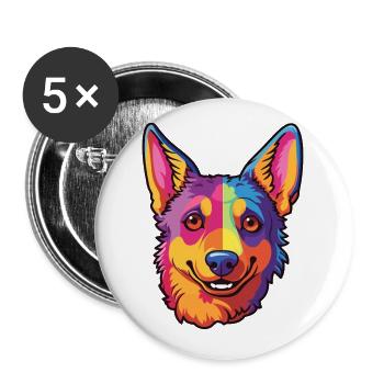 Lancashire Heeler Dog Breed Cartoon Kawaii Illustr - Buttons small 1''/25 mm (5-pack) - white - Front