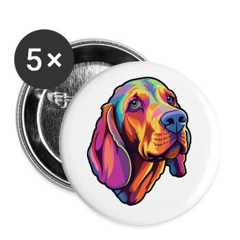 Lettische Jagdhunderasse Cartoon Kawaii Illustration - Buttons klein 25 mm (5er Pack) - Weiß - Vorne