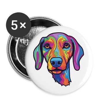 Sloughi Hunderasse Cartoon Kawaii Illustration - Buttons klein 25 mm (5er Pack) - Weiß - Vorne