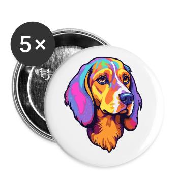 Beagle Harrier Hunderasse Cartoon Kawaii Illustrati - Buttons klein 25 mm (5er Pack) - Weiß - Vorne