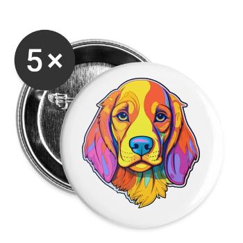 Austrian Brandlbracke Dog Breed Cartoon Kawaii Ill - Buttons small 1''/25 mm (5-pack) - white - Front