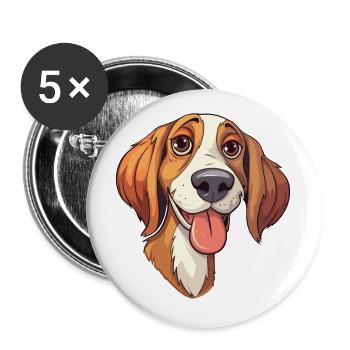 Tiroler Bracke Hunderasse Cartoon Kawaii Illustrati - Buttons klein 25 mm (5er Pack) - Weiß - Vorne