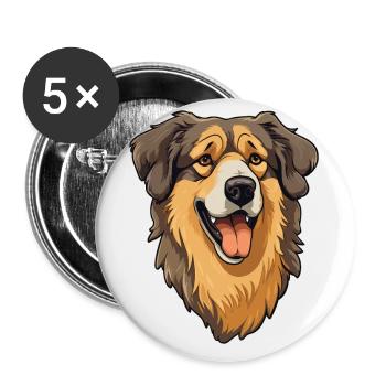 Schäferhund Rasse Karikatur Kawaii Illustrati - Buttons klein 25 mm (5er Pack) - Weiß - Vorne