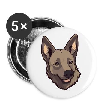 Holländischer Schäferhund Rasse Cartoon Kawaii Illustrati - Buttons klein 25 mm (5er Pack) - Weiß - Vorne
