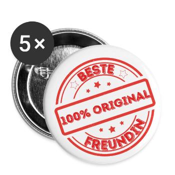 Beste Freundin - Buttons klein 25 mm (5er Pack) - Weiß - Vorne