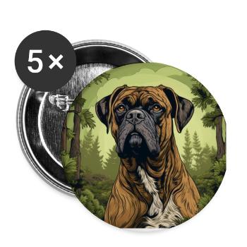 Boxer Hund Hunderasse im Retro Vintage Design - Buttons klein 25 mm (5er Pack) - Weiß - Vorne