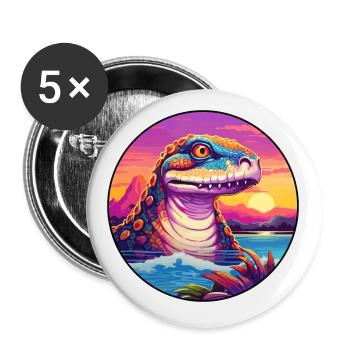 Anakonda Buntes Aquarell Cartoon Kawaii Tier - Buttons klein 25 mm (5er Pack) - Weiß - Vorne