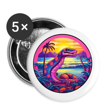 Snake Colorful Watercolor Cartoon Kawaii Animal - Buttons small 1''/25 mm (5-pack) - white - Front