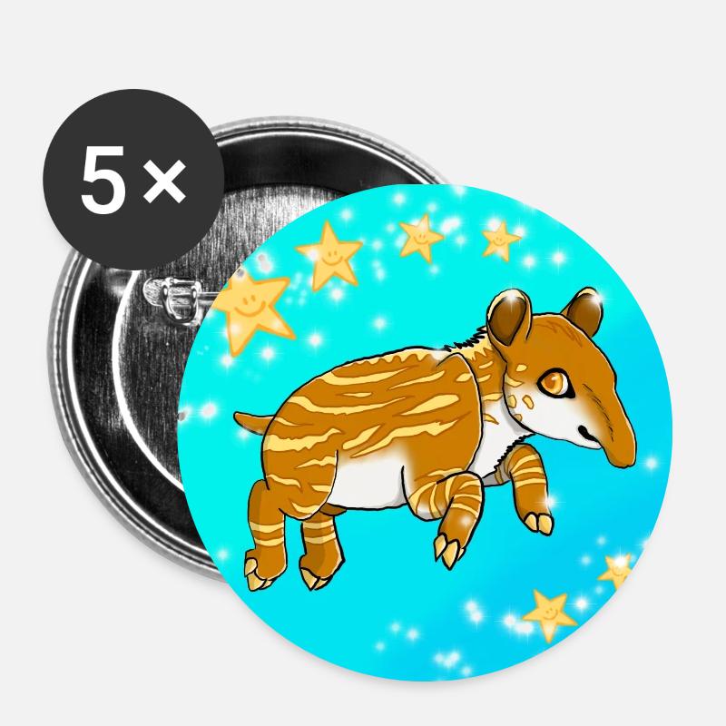 Tapir - Buttons klein 25 mm (5er Pack) - Weiß