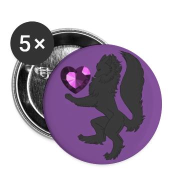 Heraldic (background, black/purple) - Buttons small 1''/25 mm (5-pack) - white - Front