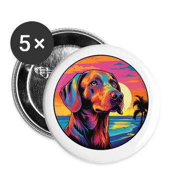 Aryan Molossus Dog Race Coloré Cartoon Watercol - Lot de 5 petits badges (25 mm) - blanc - Devant