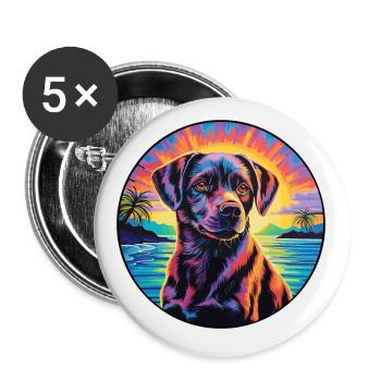 Berger de Beauce Hunderasse bunte Karikatur Wasserc - Buttons klein 25 mm (5er Pack) - Weiß - Vorne