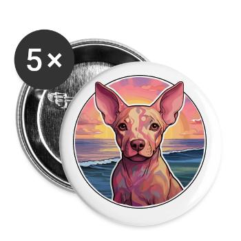 Cirneco Dell Etna Dog Breed Colorful Cartoon Water - Buttons small 1''/25 mm (5-pack) - white - Front