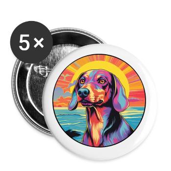 Lettische Jagdhundrasse Bunte Karikatur Watercolo - Buttons klein 25 mm (5er Pack) - Weiß - Vorne