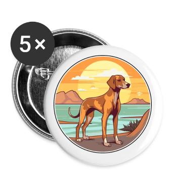 kretischer hund hunderasse cartoon kawaii clipart hund - Buttons klein 25 mm (5er Pack) - Weiß - Vorne