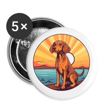 Polnisch Jagdhund Rasse Cartoon Kawaii Clipart - Buttons klein 25 mm (5er Pack) - Weiß - Vorne