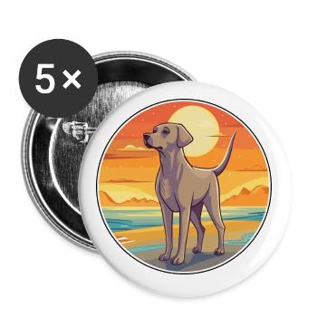 Sloughi Hund Rasse Cartoon Kawaii Clipart Hund Haustier - Buttons klein 25 mm (5er Pack) - Weiß - Vorne