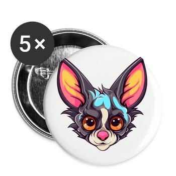 Aye Aye Colorful Watercolor Cartoon Kawaii Animal - Buttons small 1''/25 mm (5-pack) - white - Front